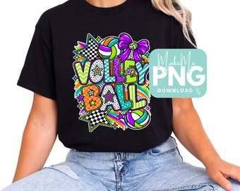 Retro Purple Checkered Volleyball PNG | Volleyball Design (Digital Download)