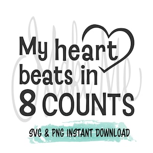 Cheer-svg | Dans-svg | Mijn hart klopt in 8 tellen digitaal snijbestand | Juich mama toe | Dans moeder dans vader | Cheer-png-bestand | Papa SVG
