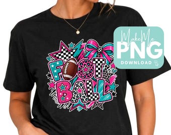 Retro Pink Football PNG | Football DTF Files (Digital Download)