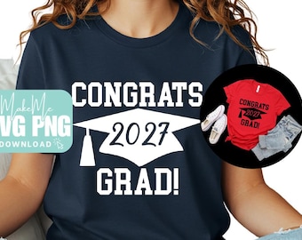 Congrats Grad | Class of 2027 SVG | Graduation Design (Digital Download) | Graduation Party Cut Files