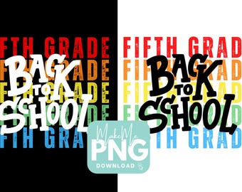Femte klass png | Digital nedladdning för skolstart | Första skoldagen-tröja png | Femte klass png | Nivå upp för årskurs 5 png