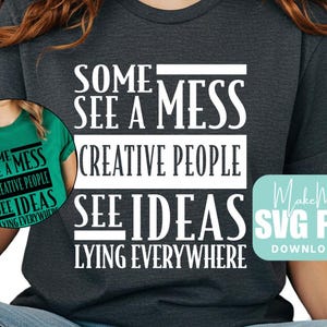 Funny Craft Room SVG | Messy Ideas Quote, Art Room Sign (Digital Download) | Cut Files | Sublimation | DTF Files