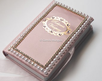 Elegant Mis XV Bible or Sweet 16 Bible - personalized with name