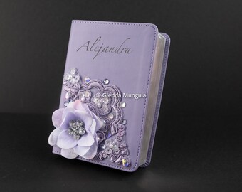 Pocket size Light purple Bible for Birthday, Sweet 16, Quinceanera, or Wedding, Personalized