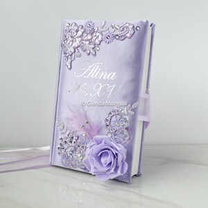 Quinceañera Bible or Sweet 16 Bible with foam rose - personalized with name