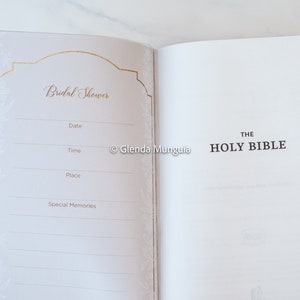 KJV Small Wedding bible personalized optional White bridal bible image 5