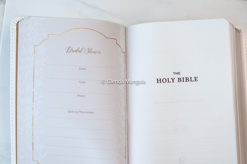 KJV Small Wedding bible personalized optional White bridal bible image 5