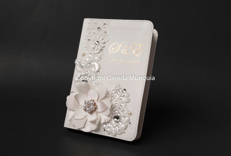 KJV Small Wedding bible personalized optional White bridal bible Gold foil