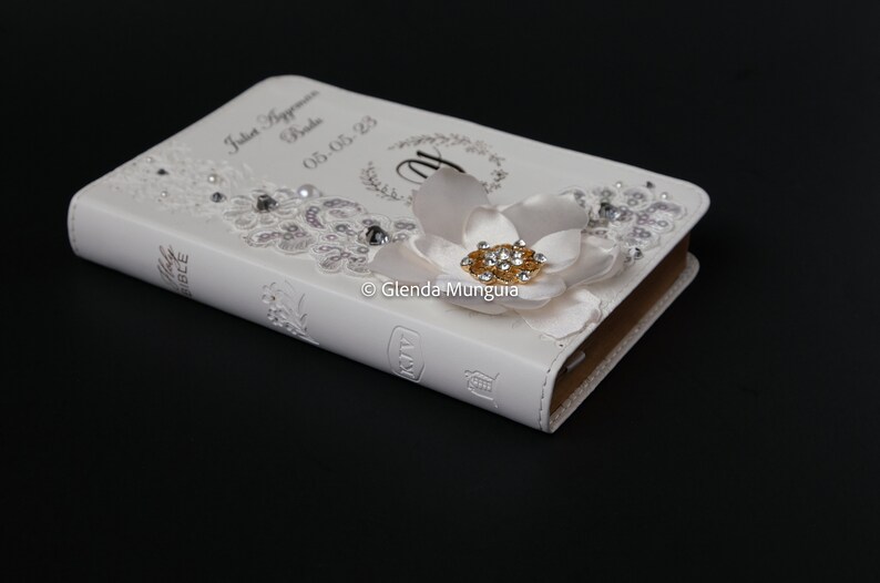 KJV Small Wedding bible personalized optional White bridal bible image 4