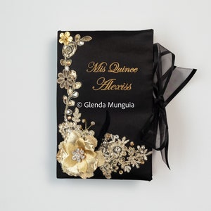 Quinceanera bible / Sweet Sixteen bible Personalized with name or initials Black and gold