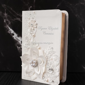 KJV or NKJV Small Wedding bible - personalized (optional) White bridal bible