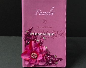 Pink Quinceanera Bible Personalized -  NVI - Mis Quince version, Precious Moments