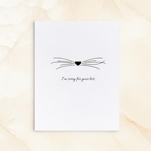 Letterpress Cat Sympathy Cards, Letterpress, Kitty Nose Whiskers Pet Loss