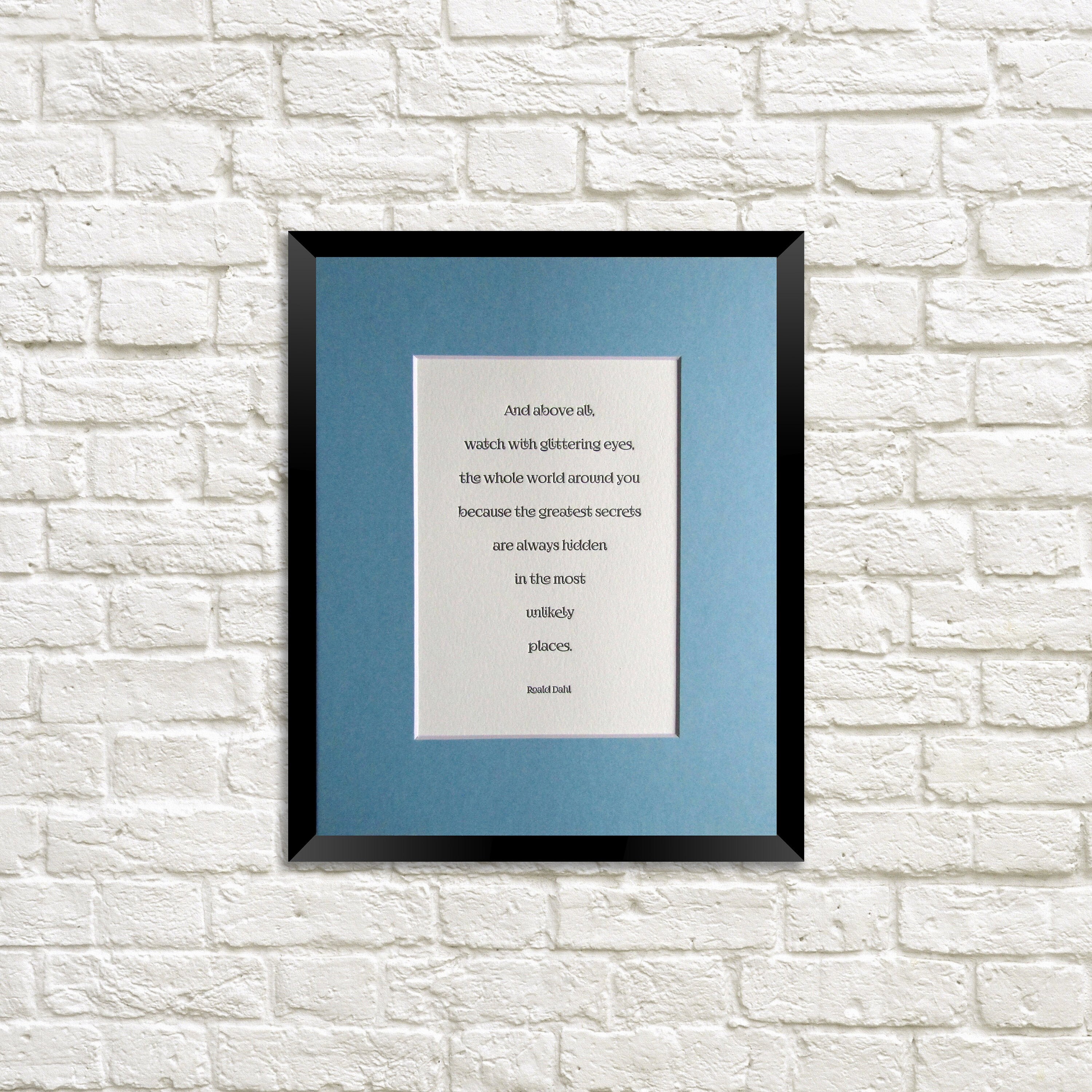 Roald Dahl Quote Letterpress Print Wall Art 8x10 8 X 10 - Etsy