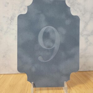 Wedding Table Numbers, Letterpress Velvet Sets, Victorian Shape