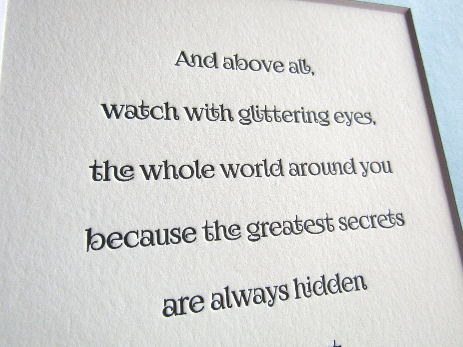 Roald Dahl Quote Letterpress Print Wall Art 8x10 8 X 10 Etsy