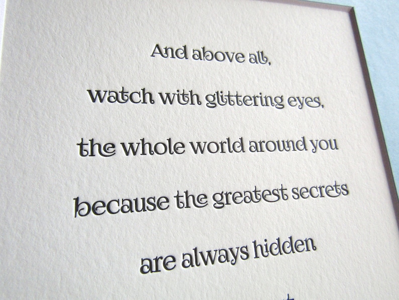 Roald Dahl Quote Letterpress Print Wall Art 8x10 8 X 10 - Etsy