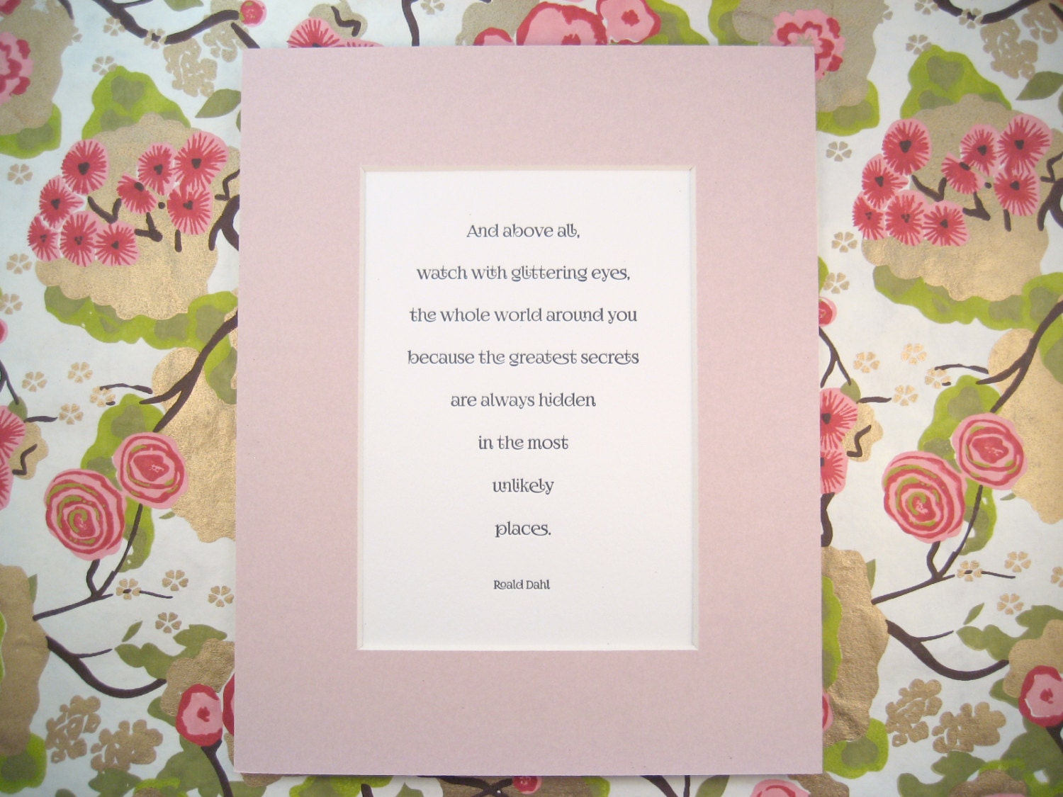 Roald Dahl Quote Letterpress Print Wall Art 8x10 8 X 10 - Etsy