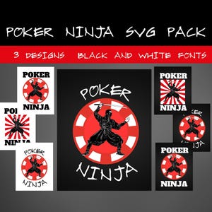 SVG Pack - Poker Ninja Design - Gaming Inspired SVG - Card Player Clothing Printable File