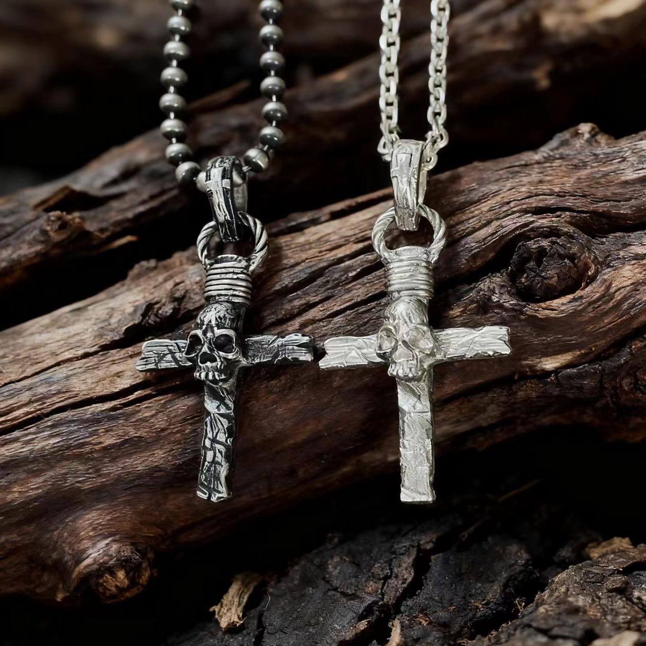 Skull Cross Necklace - Etsy