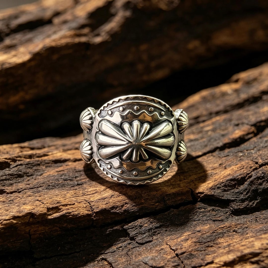 Heavy 925 Sterling Silver Ring | Handmade Southwestern Statement Ring ...