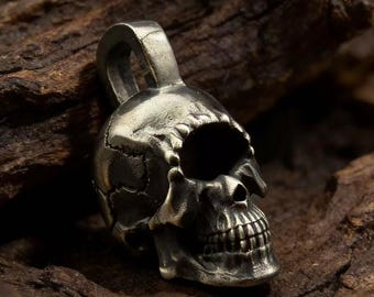 Halloween schedelhanger, gotische heksenketting, geoxideerd sterling zilver