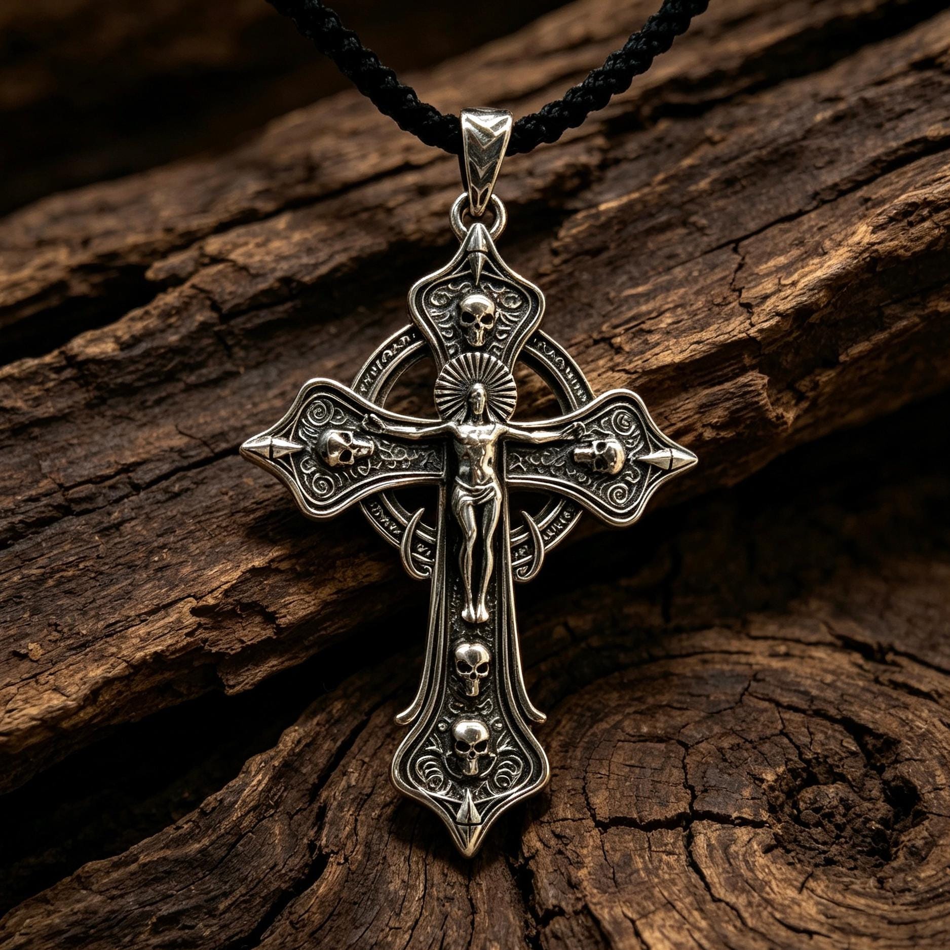 Skull Cross Necklace - Etsy