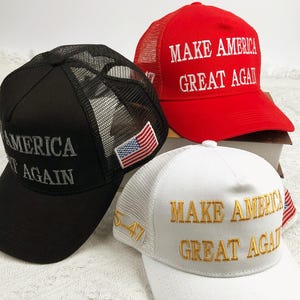 Blackout MAGA Trucker Hut Make America Great Wieder 45-47 Flexfit Cap Elon Musk Trump Kundgebung Hut