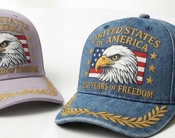 Bald Eagle Cap, a 250th anniversary cap for the United States, suitable for both men and women
