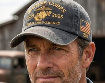 Marine Corps cap, American cap, commemorating 250 years of glorious history