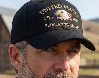 Black American cap, baseball cap, US 250th anniversary cap