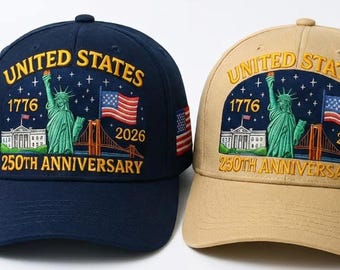 Navy blue U.S. 250th Anniversary Cap, a veteran's gift, suitable for both men and women