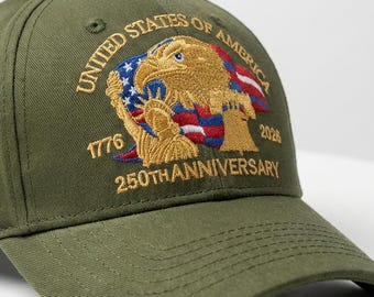 United States 250th Anniversary Embroidered Cap,Patriotic Eagle Embroidered Hat,Political Support Hat,Gift For Him