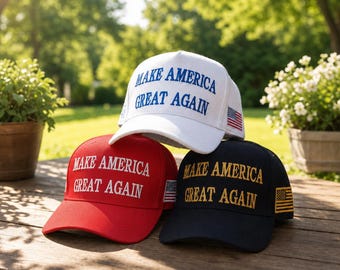 Embroidered Flexfit Cap MAGA Hat  | Make America Great Again 45-47