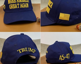 Gorra Blackout MAGA 2024 / Make America Great Again 45-47 / Gorra Flexfit / Gorra Elon Musk Trump Rally