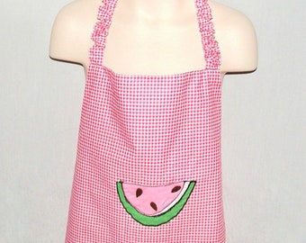 Reversible Watermelon  Apron Ready to Ship for Little Girls