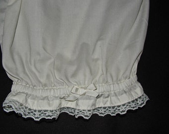 Ladies White Ruffled Bloomers Sizes XS to X/L