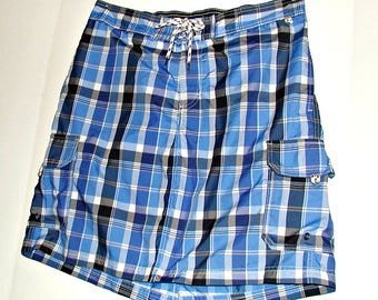 Women's Repurposed Plaid Swimskirt Size L