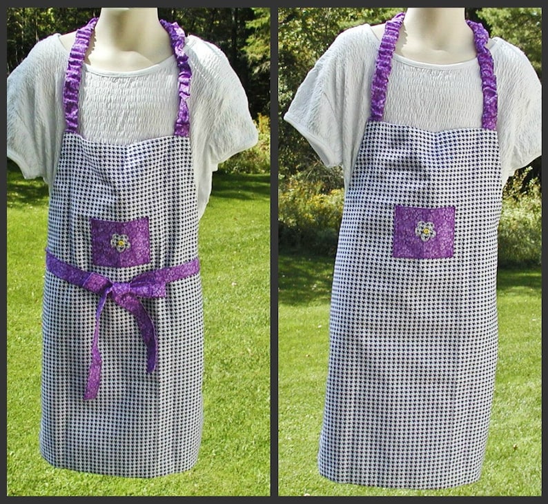 Girl/'s Reversible Apron with Doll Apron Set