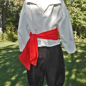 Boy's Pirate Costume Shirt, Sash, Britches Sizes 4/5 to 8/10