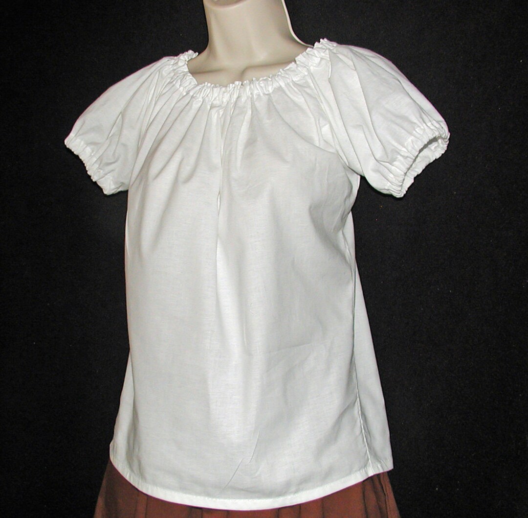 Women's White Peasant Blouse Sizes 6, 8, 10 Etsy