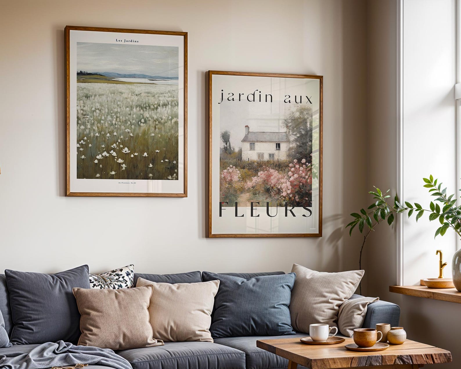 French Countryside Wall Art Set Floral Landscape Prints Vintage ...