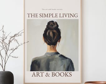 Literary Girl Wall Art Book Club Wall Art Bookish Aesthetic Poster Minimalist Portrait Print Modern Woman Art Reading Nook Decor Framed Art