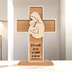 Cross Laser Cut File SVG, Christian Wall Art Digital File, Religious Decor for Glowforge, DIY Wooden Cross, Instant Download