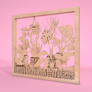 Multilayer Houseplants Stand Decor Cut File Svg,Layered Potted Plants,Hanging Plants,Succulent Plant ,House Plant Decor ,Glowforge Laser Cut
