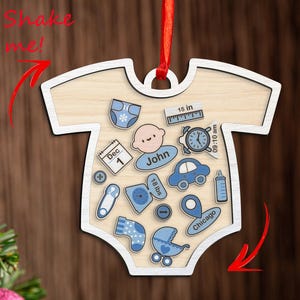 Personalized Baby‘s First Christmas Ornament Svg,Baby Boy or Baby Girl Svg,Shake Babies Ornament SVG, Christmas Gifts ,Glowforge SVG Files
