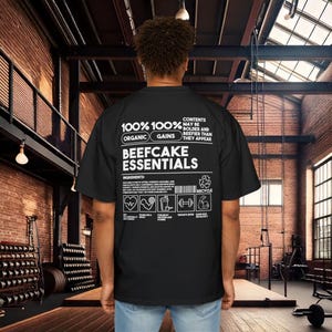 Beefcake Essentials Heavy Tee, Men&#39;s Muscle Shirt, Body Positivity Gym T-Shirt, Strength Training Apparel, Self-Love Fitness Top