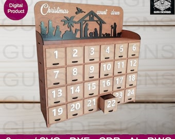 Klassisk adventskalender - SVG-, DXF-, CDR-, AI-, DWG-format