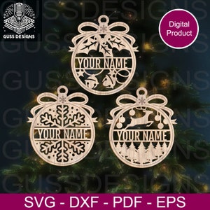 Boules de Noël Personnalisables - svg dxf pdf eps