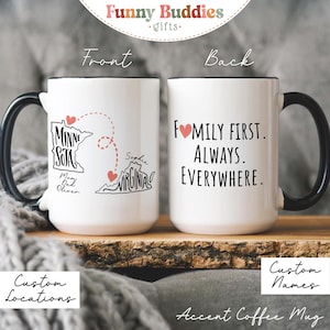 Custom State Map Coffee Mug – Long Distance Family Gift